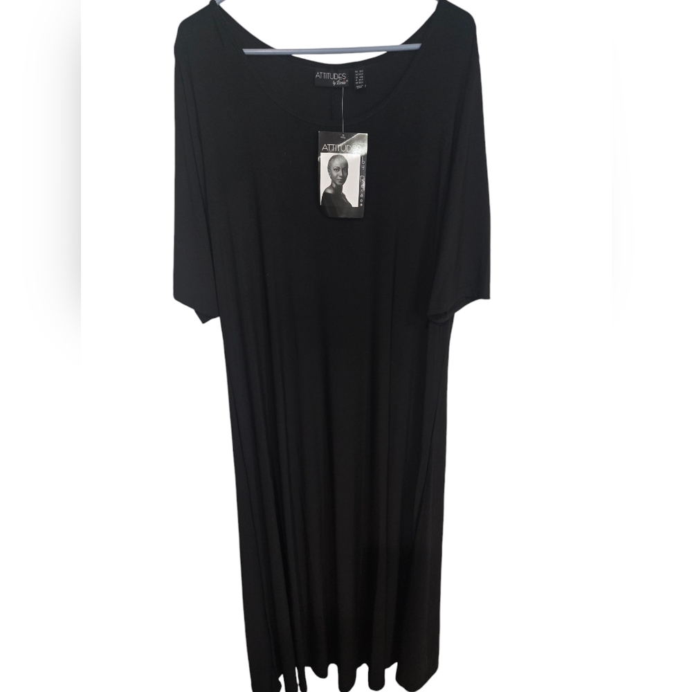 ATTITUDES BY RENEE Como Jersey Maxi Dress Black 2XT